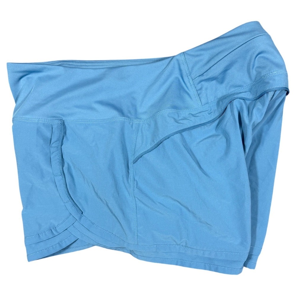 Blue Running Shorts Womens Athletic Zip Pocket Workout Activewear hotty hot - Picture 5 of 6